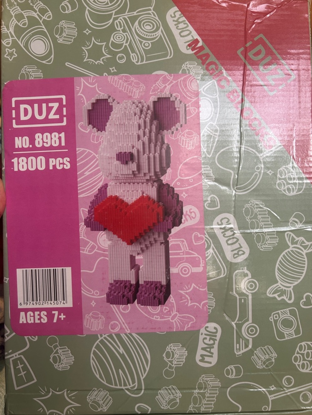 DUZ Magic Blocks No. 8981 Pink Bear Building Set NEW IN BOX